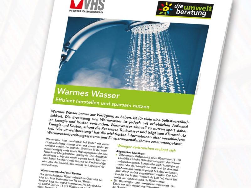 Infoblatt - warmes wasser