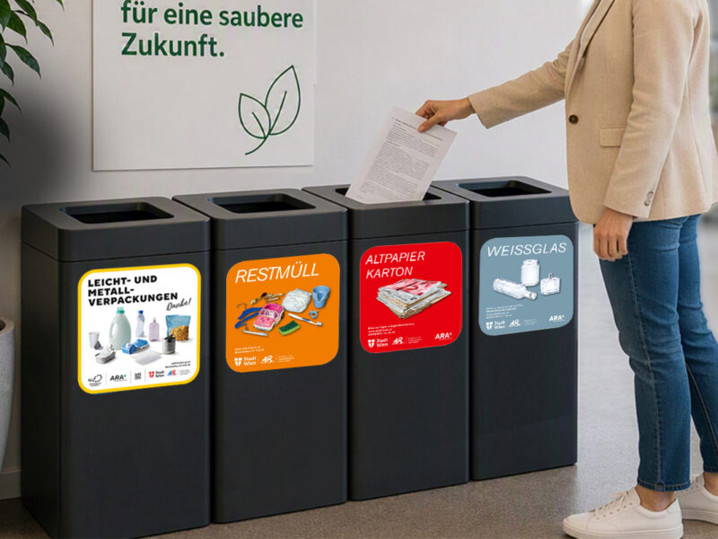 Richtiges Abfall trennen mit 4 Tonnen
