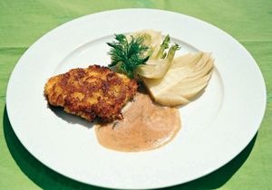 knusprige Truthahnfilets im Erdäpfelmantel