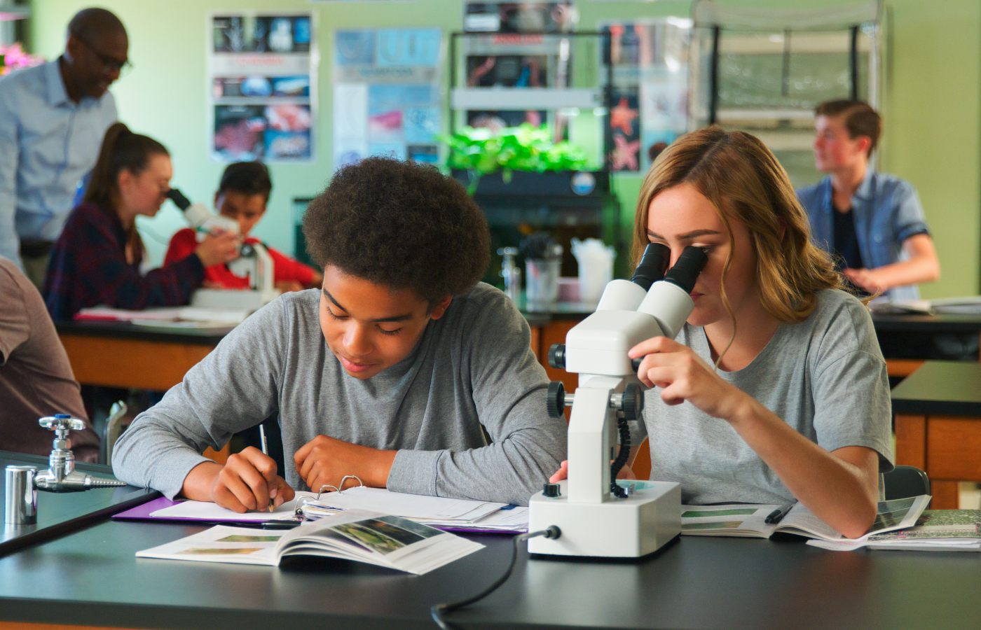 Schüler im Chemie-Unterricht