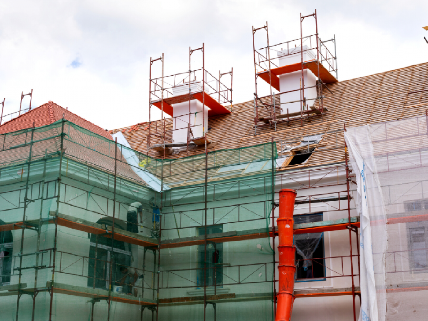 Ein Haus, das gerade saniert wird