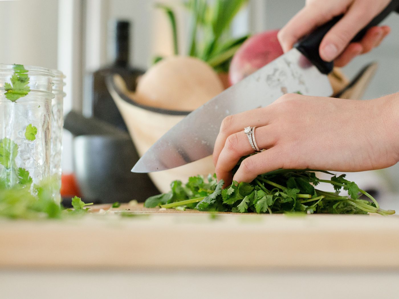 frische Zutaten verarbeiten