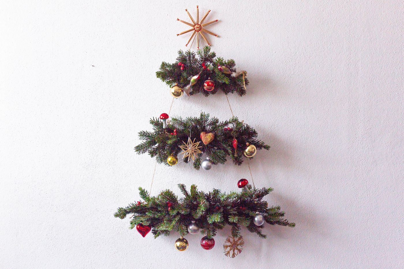 Christbaum in 3 Reihen aus Reisig