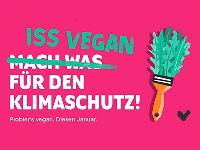 Sujet Veganuary: "Iss vegan für den Klimaschutz"
