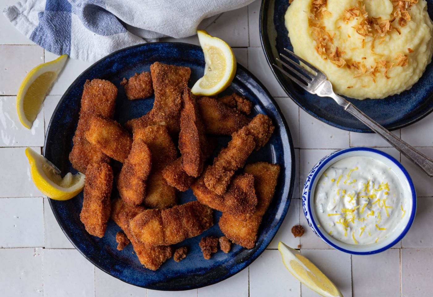 Fischstäbchen mit Kartoffelpüree