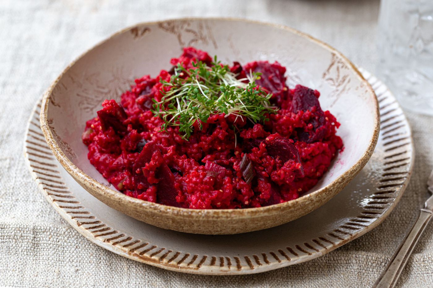 Risotto mit Hirse und roten Rüben