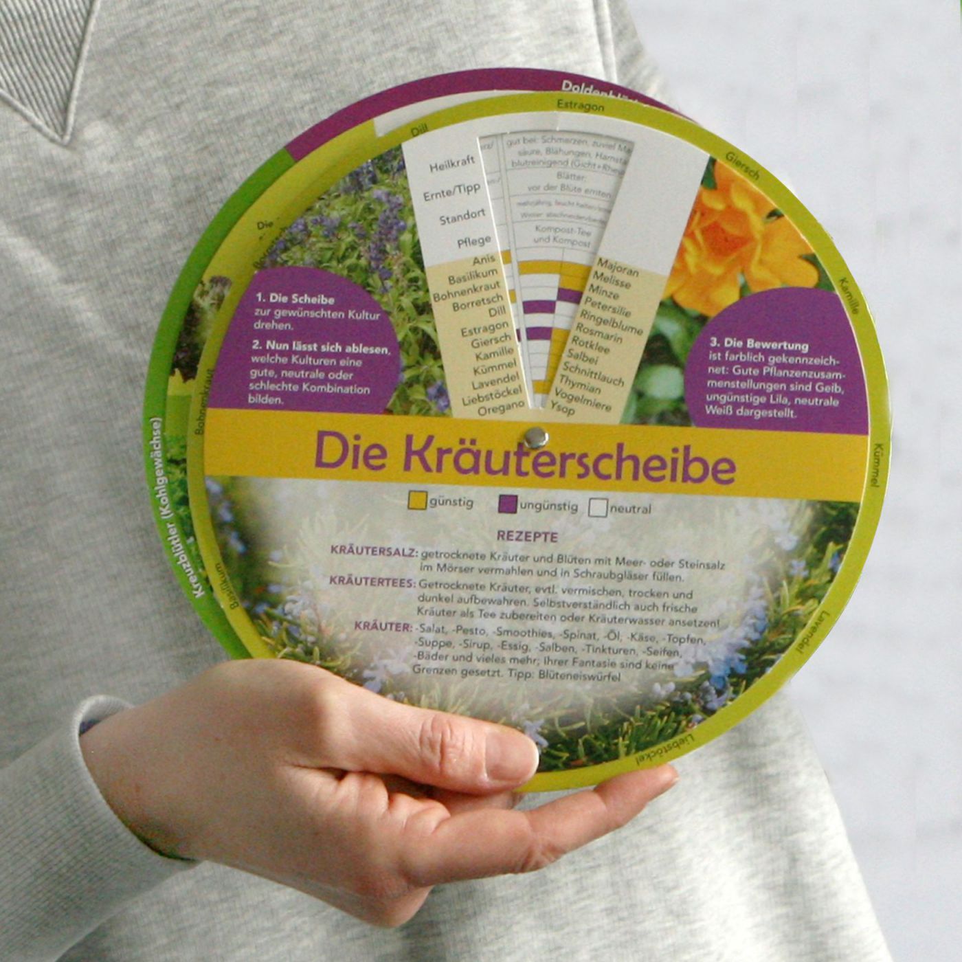 Kräuterscheibe zum Drehen