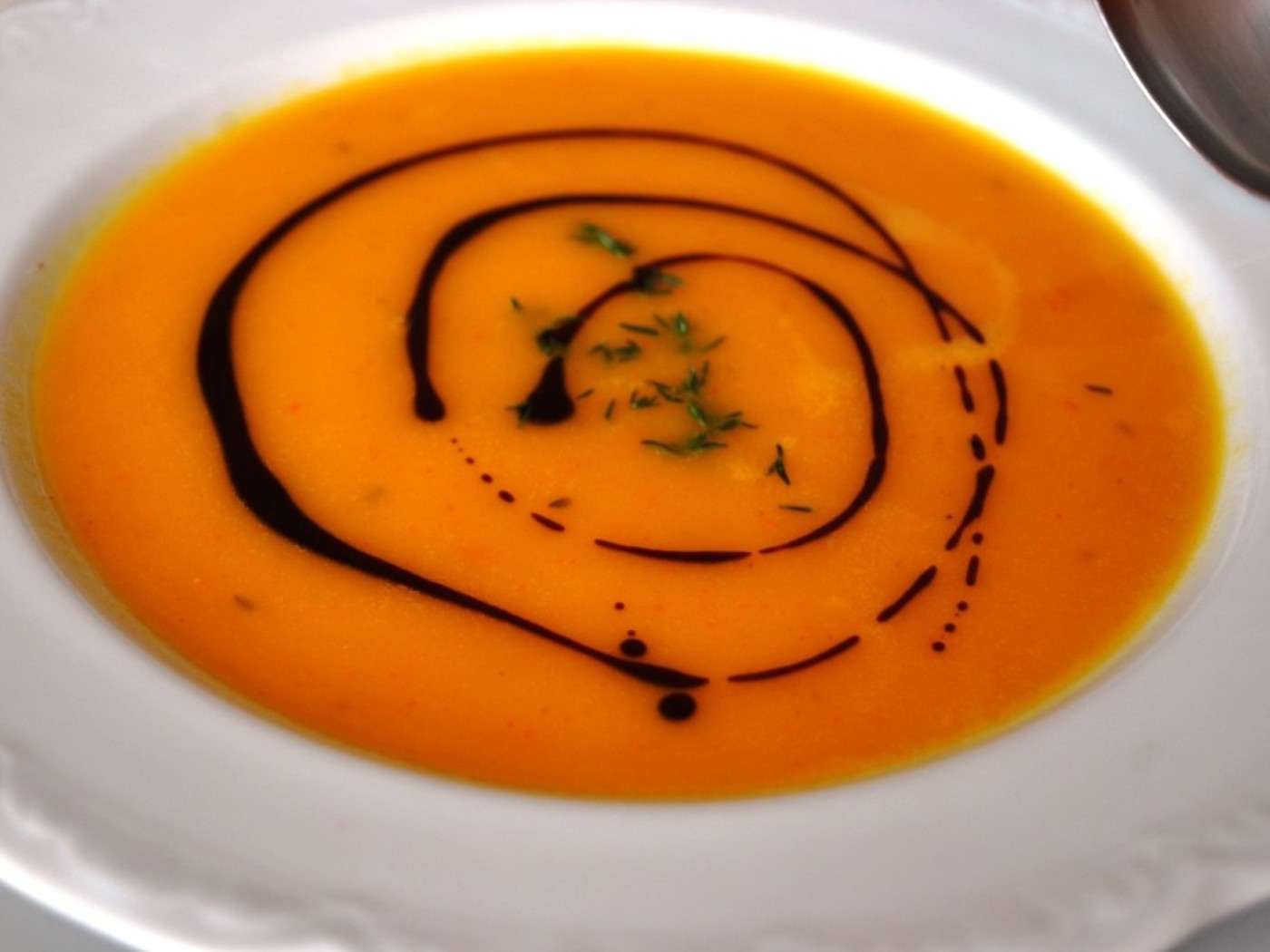 Kürbsicremesuppe mit Kernöl