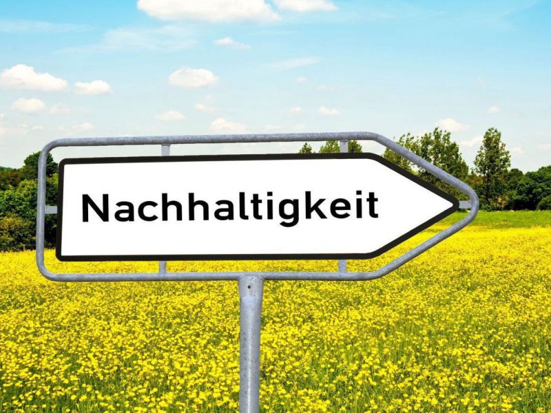Nachhaltigkeit Schild