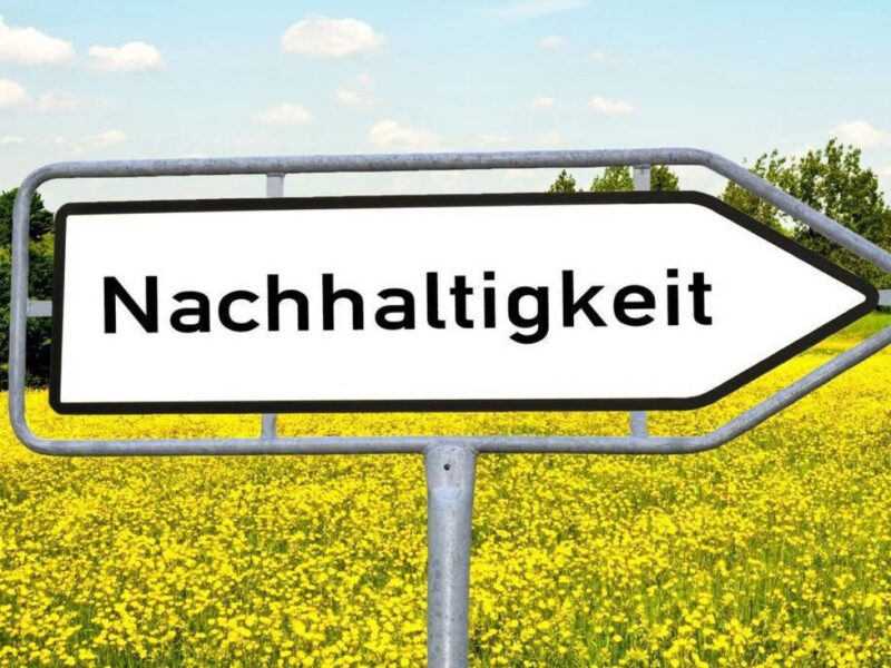 Nachhaltigkeit Schild