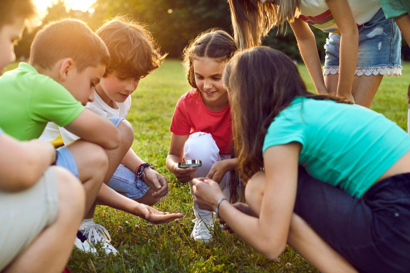 Schüler bei Outdoor-Workshop