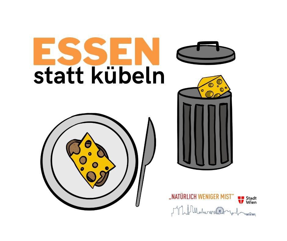 Sujet mit teller und Mistkübel